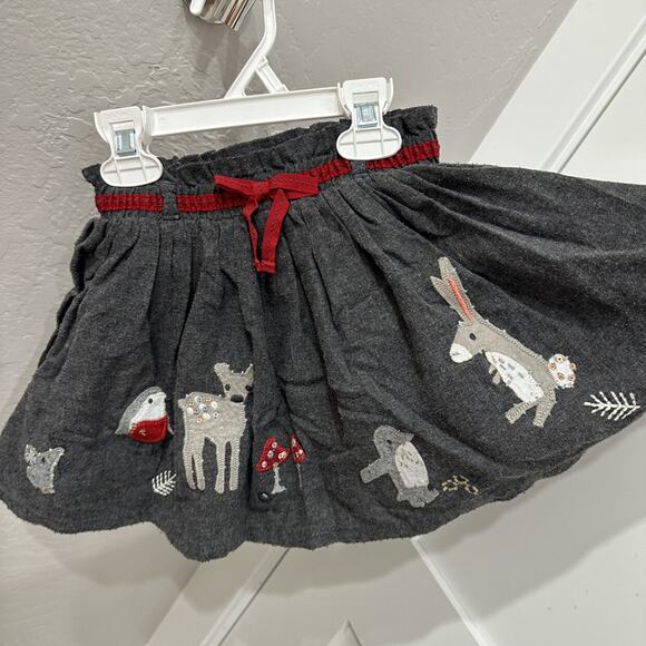 Next Red Woodland Hoodie Sweatshirt & Grey Skirt Outfit - Picture 6 of 11